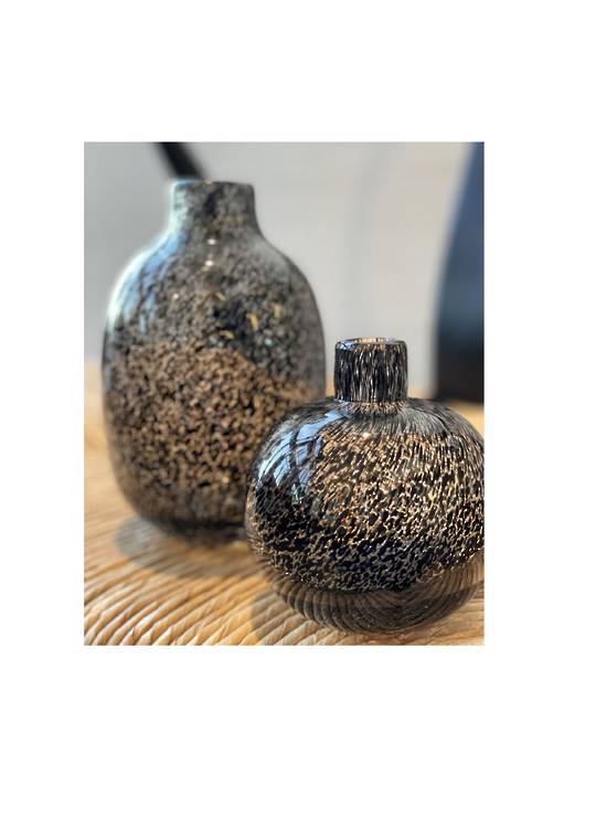 BLACK LEOPARD PRINT BUD VASE - MIN 2